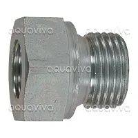 Переходник 1/2"г - 1"ш BSP, 150 бар, оцинкованная сталь