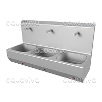EWG-3S Deluxe Раковина для трех операторов с цельнотянутыми чашами и сеносорным включением EWG-3S Deluxe Раковина для трех операторов с цельнотянутыми чашами и сеносорным включением