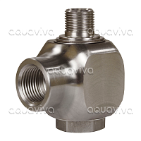 Поворотное устройство угловое ST-322, 300 бар, DN10, вх.1/2"г, вых.3/8"ш, нерж. сталь   Поворотное устройство угловое ST-322, 300 бар, DN10, вх.1/2"г, вых.3/8"ш, нерж. сталь